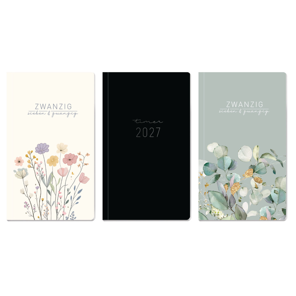 Notizbuch, Kalender, Jahreskalender, Blumenmuster, Cover-Design