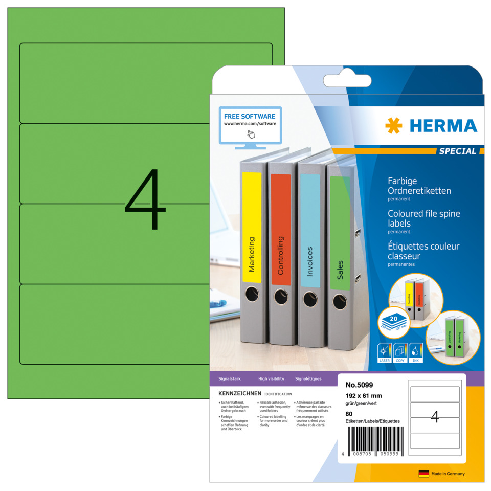 Ordneretiketten, Datei-Label, Spine-Labels, Farbdruck, A4-Format,  coloured file spine labels, label folders, file labels, spine labels, office supplies