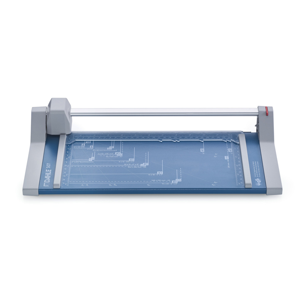 Schneid-/Beschneidmaschine, Blaue Rechenschiene, Schneidematte, Rollenhalter, Kalibriertes Lineal