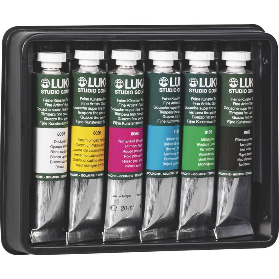 Gouache-Tuben, Farben-Set, Künstlerfarben, Malset, Pinselset