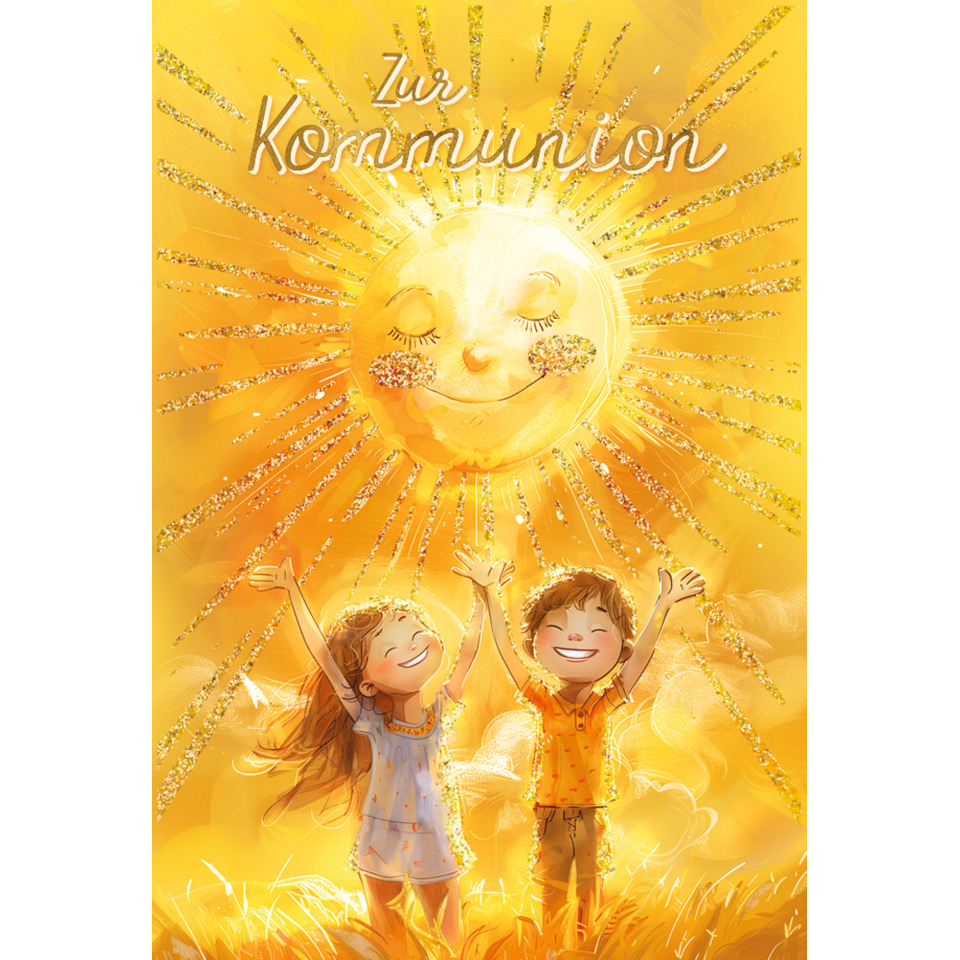 kindergarten, sonne, kinder, gelb, poster