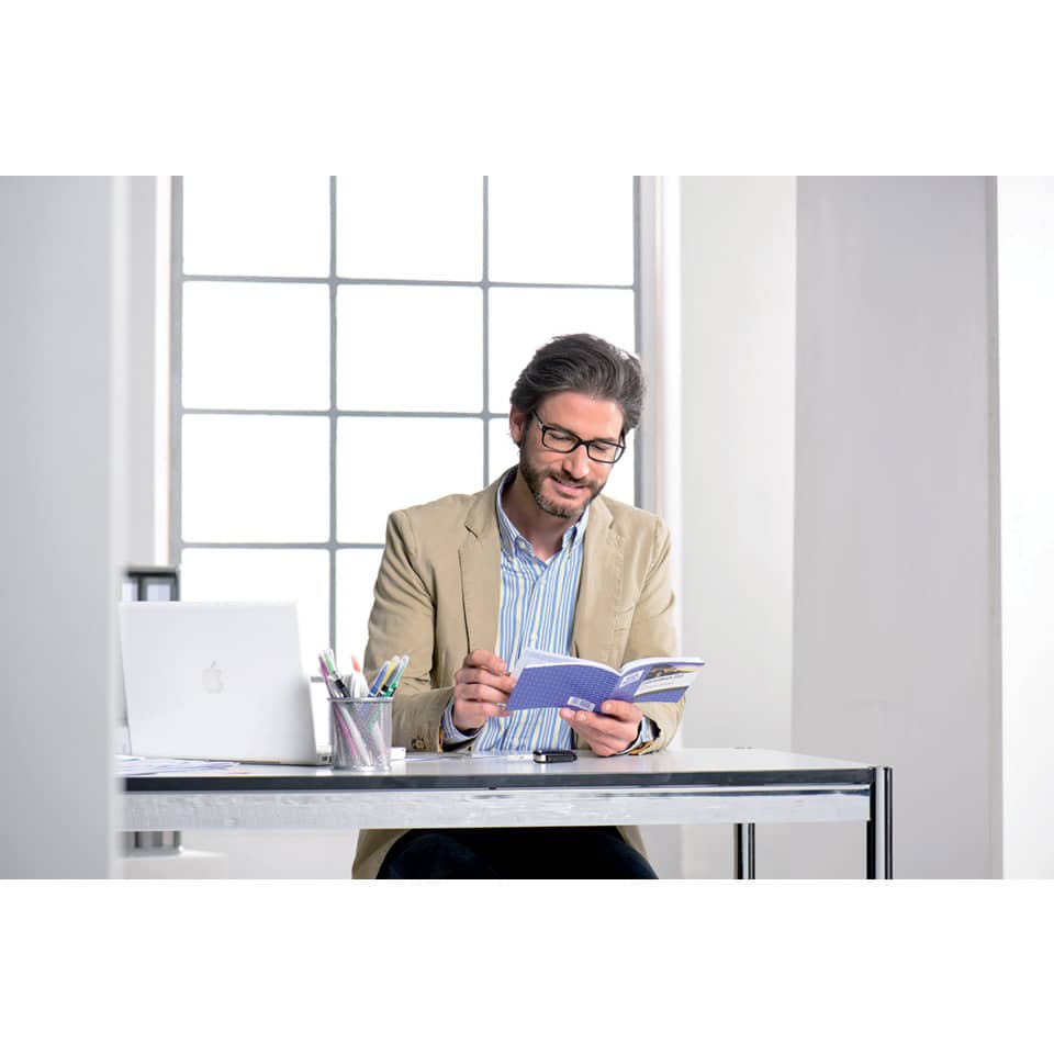 Businessman, Reading, Notebook, Office, Laptop