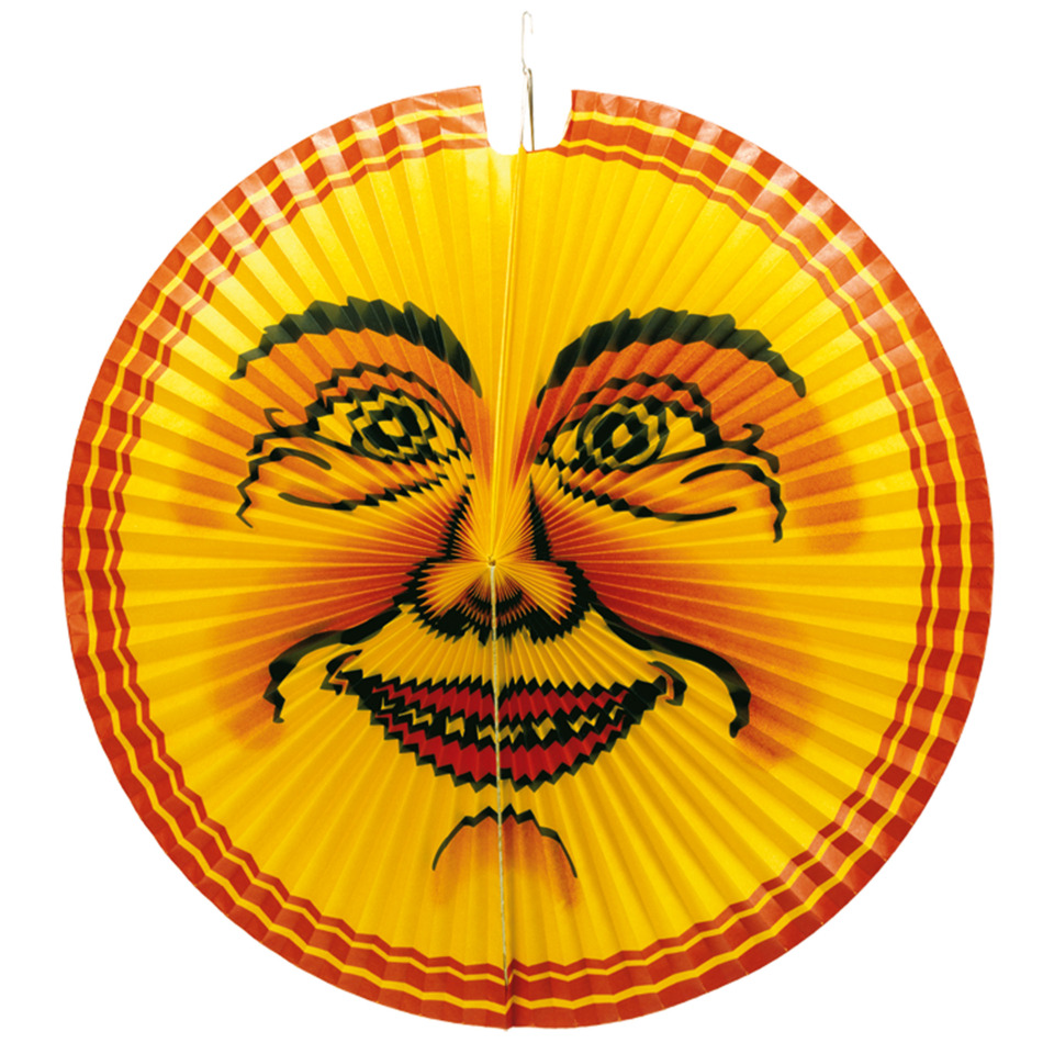 party lantern, round lantern, paper lantern, yellow orange, smiley face