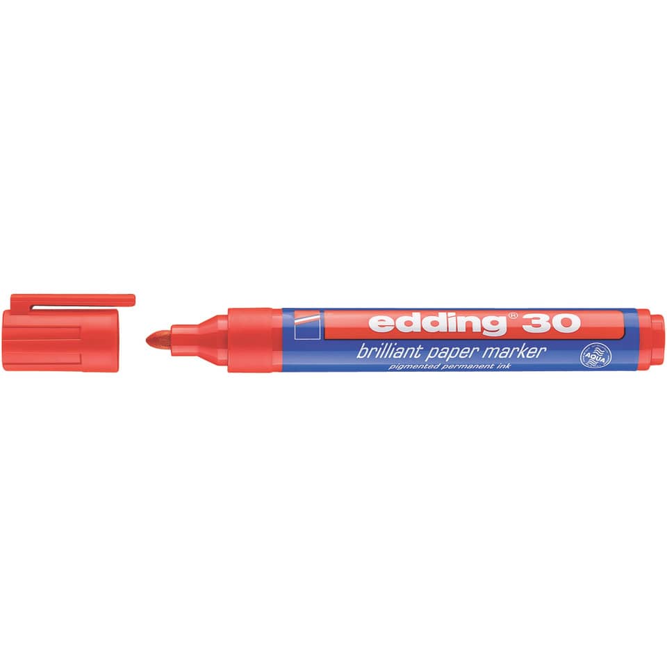 Brillant-Papiermarker 30, 1,5-3mm, rot EDDING 30-002