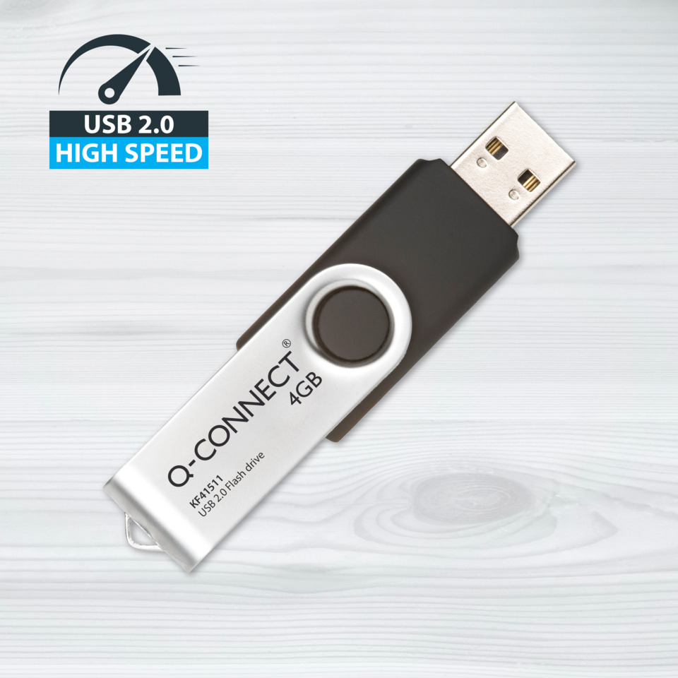 USB-Stick, Q-Connect, 4GB, USB 2.0, Flashdrive