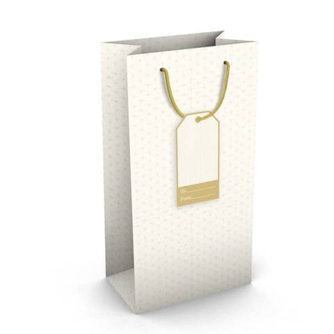 Weihnachts-Geschenktragetasche Sterne, 21 x 11 x 6,5 cm, weiß  224-521 TP