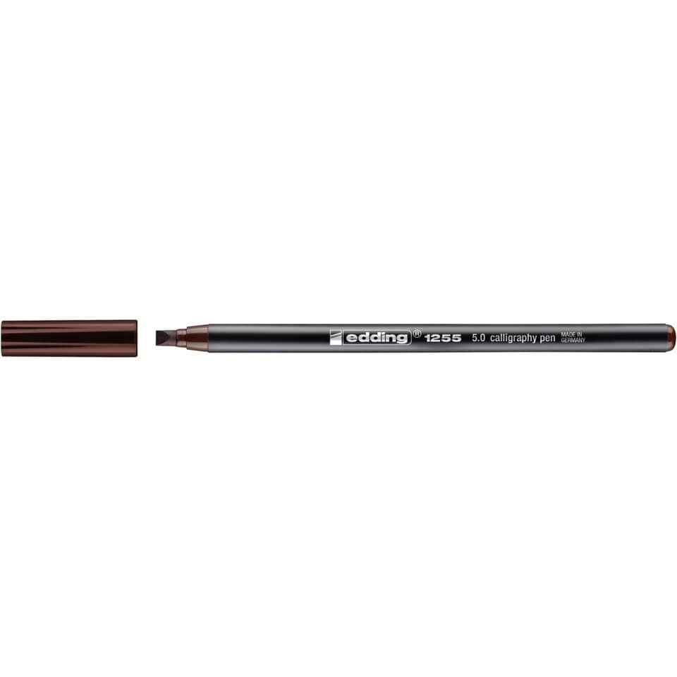 Kalligraphie-Stift, Füllfederhalter, braune Kappe, Metallkörper, 5.0