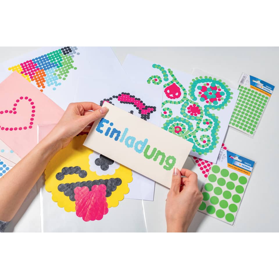 Sticker, Punkte, Dekoration, Bastelset, Schablonen