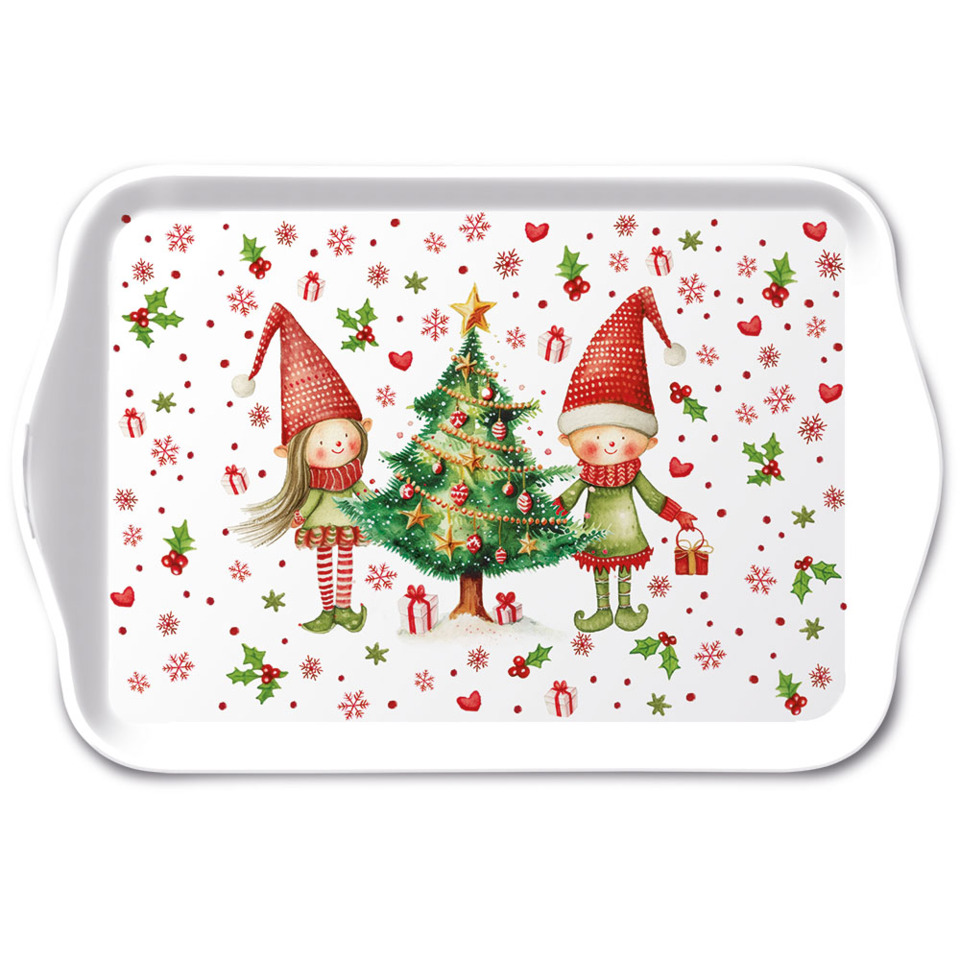Weihnachts-Tray, Kinder-Tray, Weihnachtsmotiv, Weihnachtsbaum, Gnome