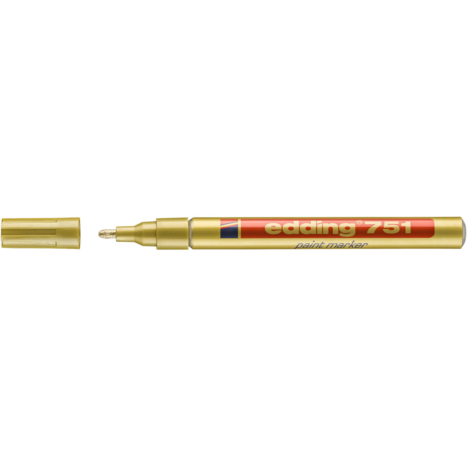 paint marker, gold color, tip cap, retractable tip, marker pen, paint marker, gold color, edging 751, feiner spitz, deckel separat