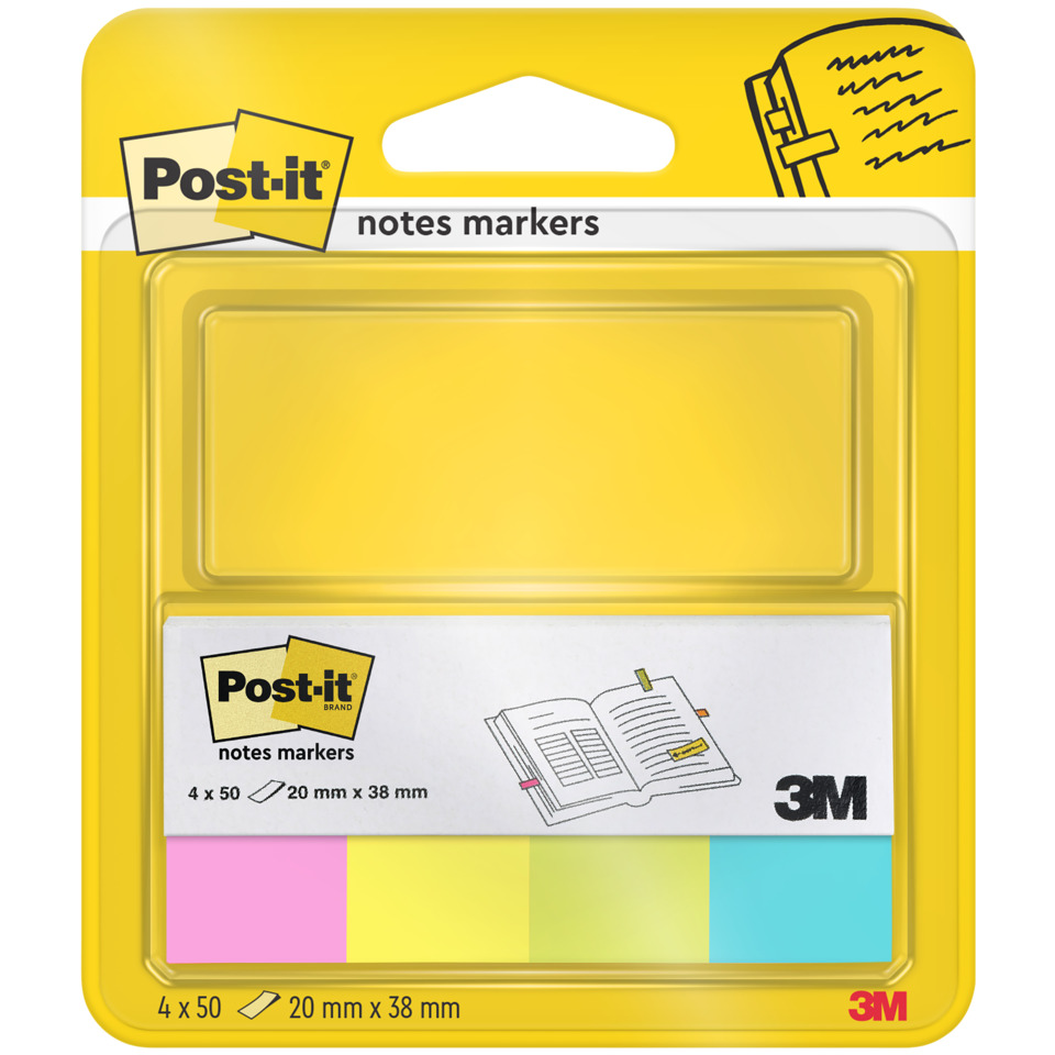 Post-it notes, notes markers, sticky notes, gelb, bunte farben