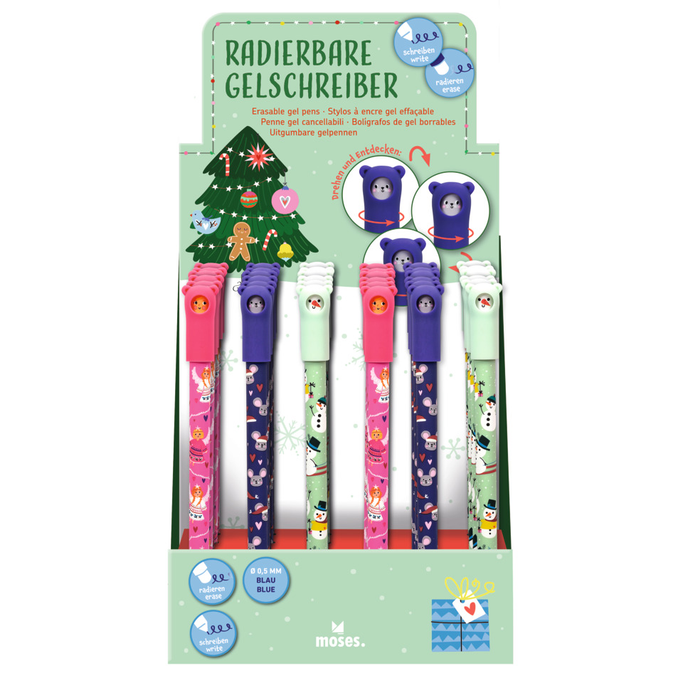 Gel-Tintenstift, Radierbare Stifte, Weihnachtsmotive, Tiermotive, Bleistiftschreiber