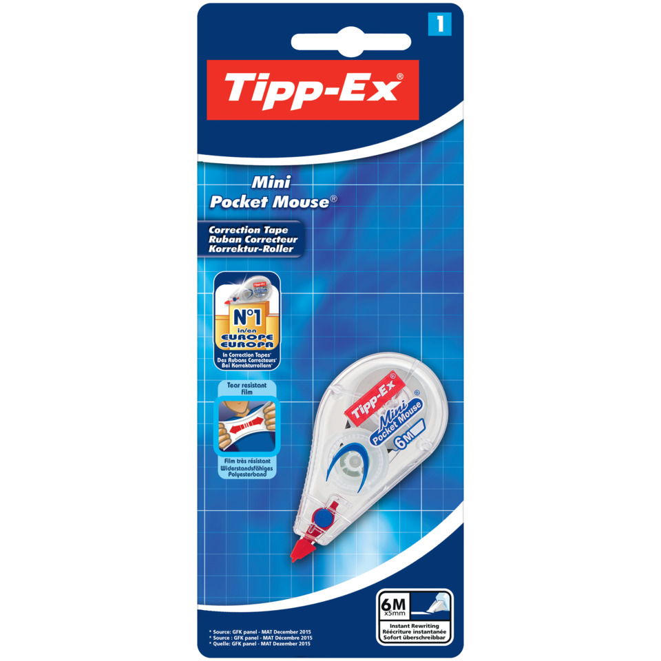 Korrekturband, Korrekturbandrolle, Tipp-Ex Mini, Korrekturband 6m, Transparentes Klebeband