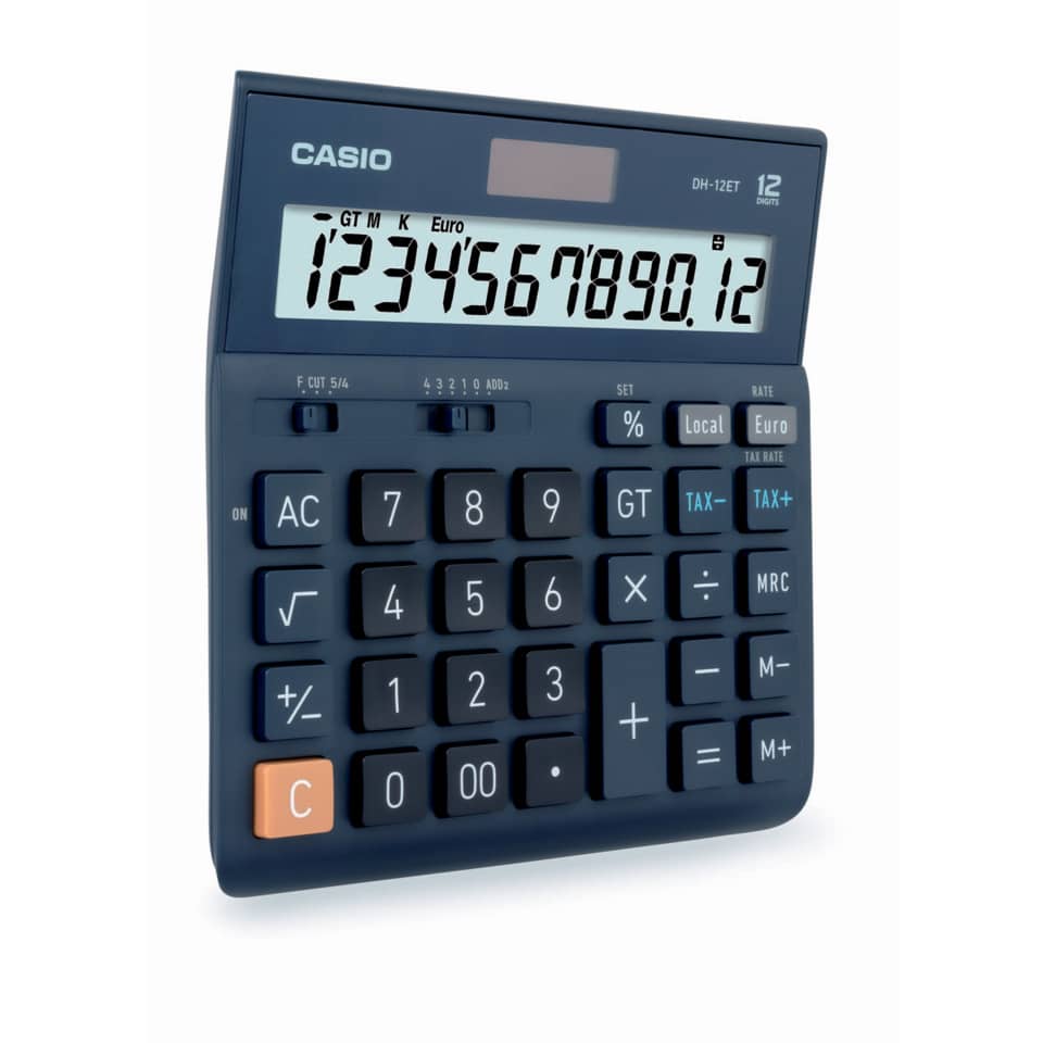 Taschenrechner, Casio, Digitaler Taschenrechner, 12 Digits, Großes Display