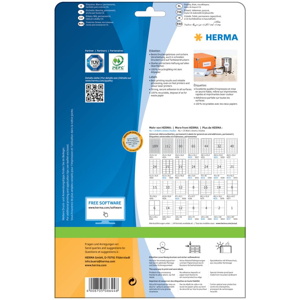 packaging, label, brochure, blue, herma