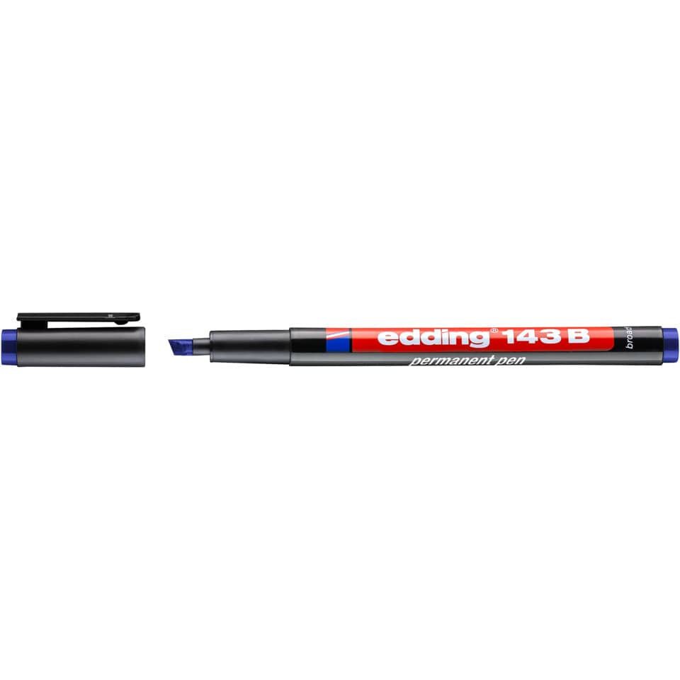 Marker, Whiteboard, Stift, blaue Tinte, roter Korpus