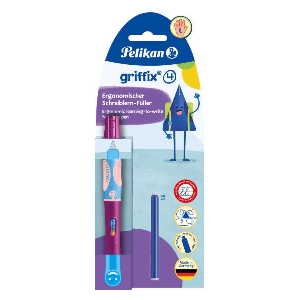 Ergonomischer Stift, Schreibfüller, Griffix 4, Pinselform, Mehrfarbiger Stift