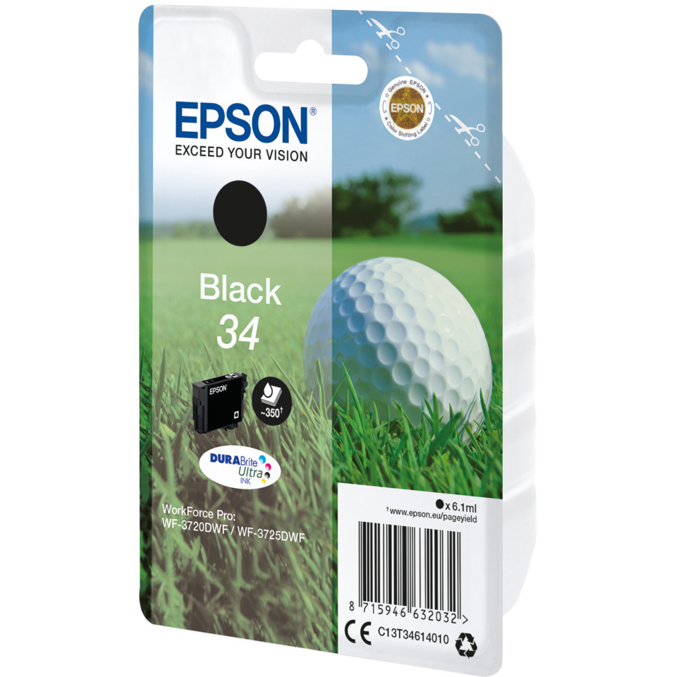 Tintenpatrone, Endurance-Druck, Epson, Schwarz, 34