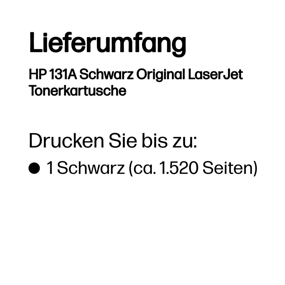 Toner cartridges, Laserdrucker, HP 131A, Schwarz, Original