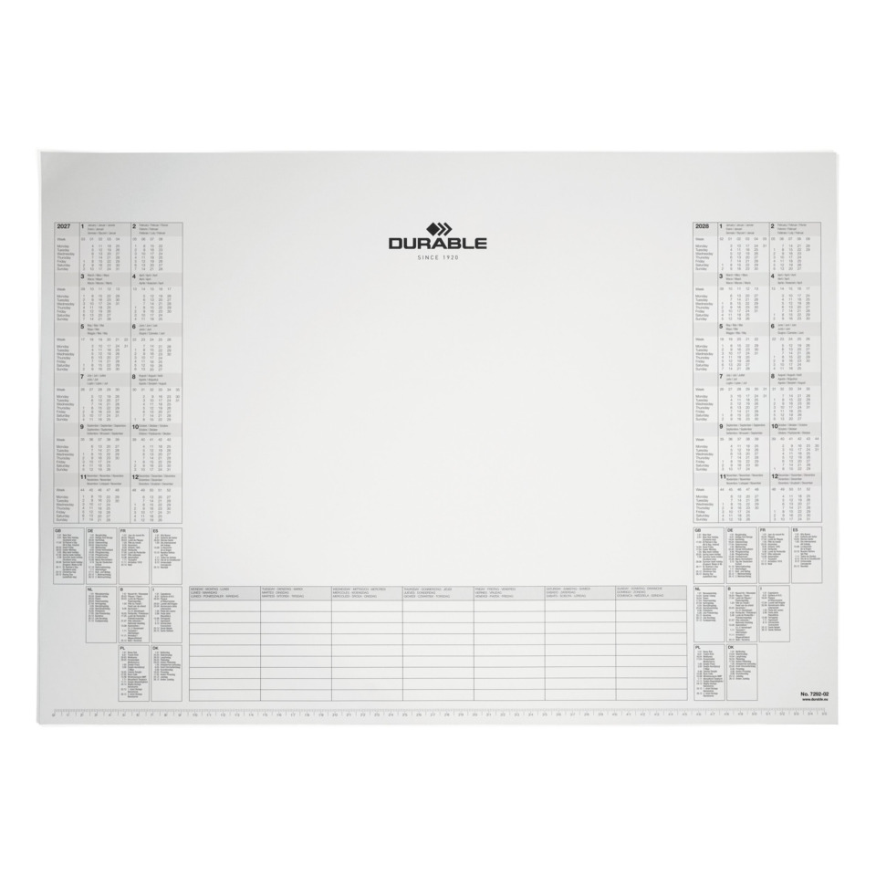 Kalender, Layout, Maßstab, Tischunterlage, DURABLE