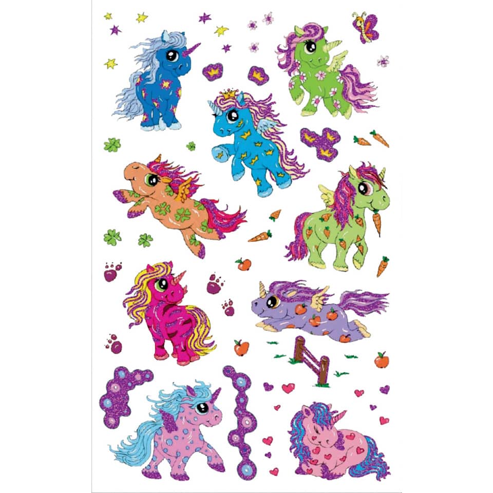 pony, cartoon, unicorn, stickers, colorful