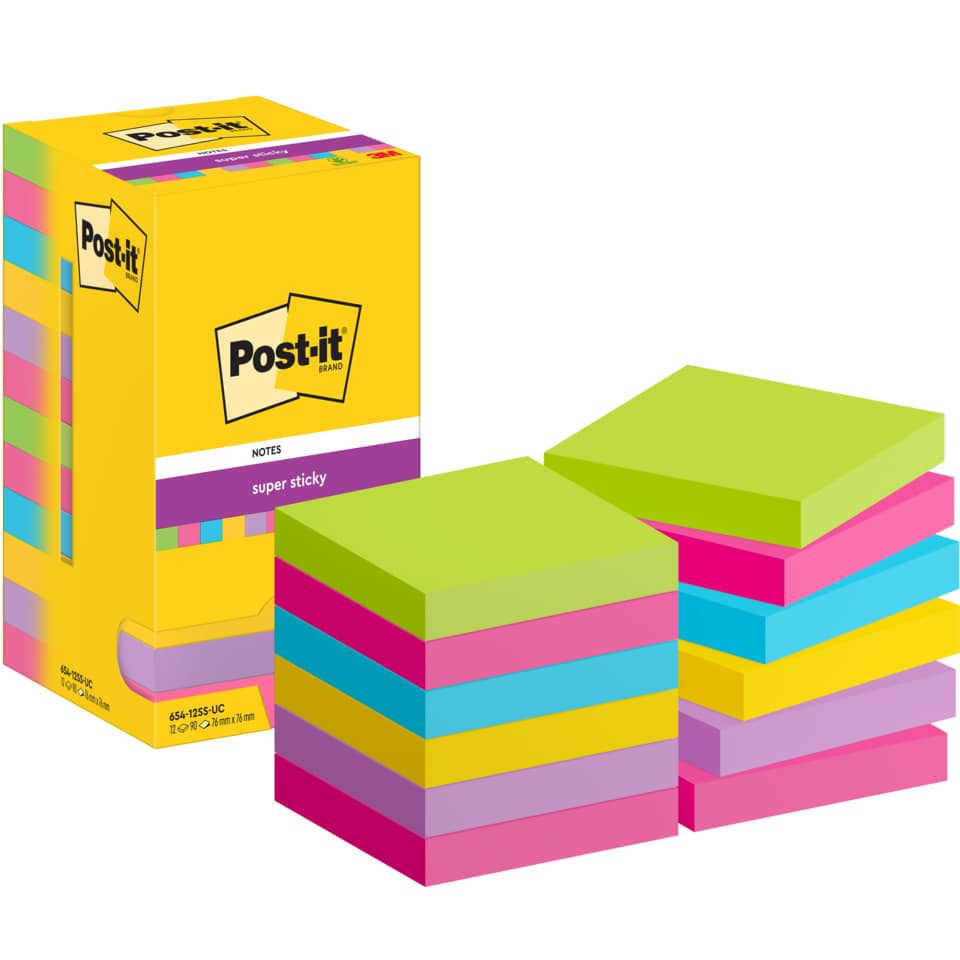 Post-it Notizen, Sticky Notes, Bunte Stapel, Notizblätter, Super Haftnotizen