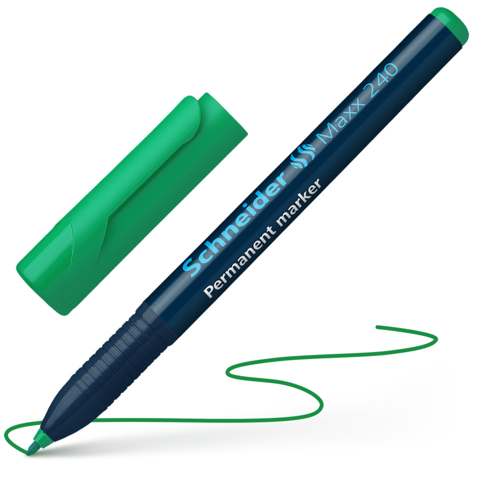Permanent marker, Marker, Green, Green cap, Pen cap