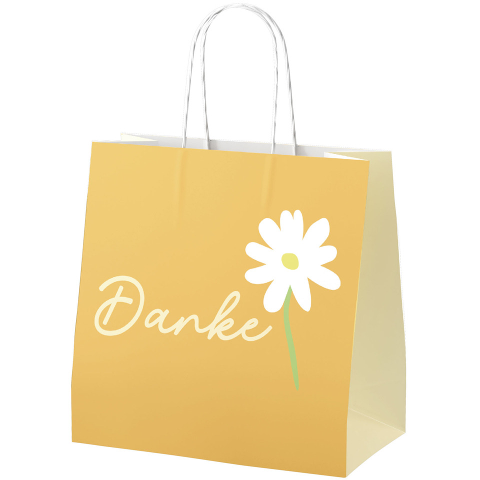 Tasche, Papiertragetasche, Blume, Daisy, Gelb
