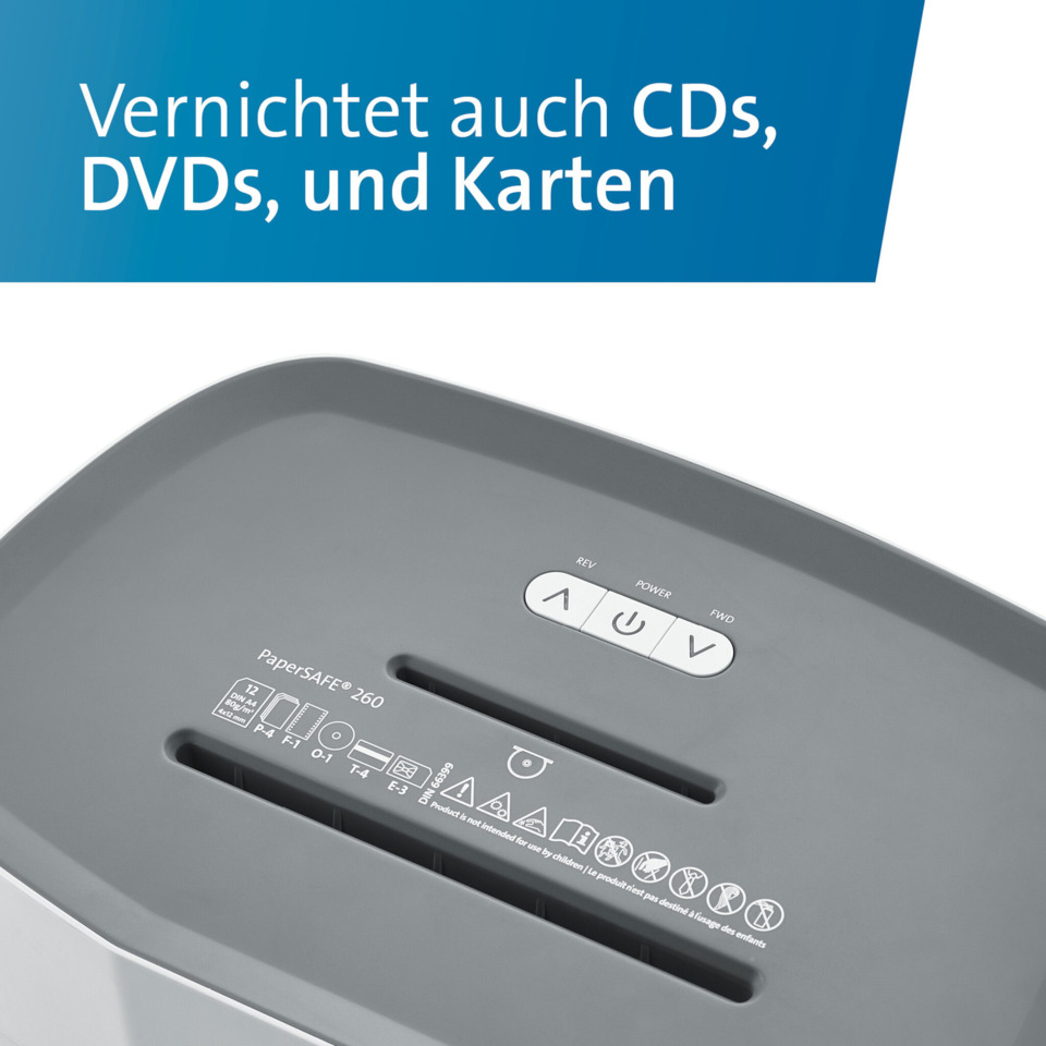Aktenvernichter, PaperSafe 260, Schredder, schwarz, Slot-Laufwerk