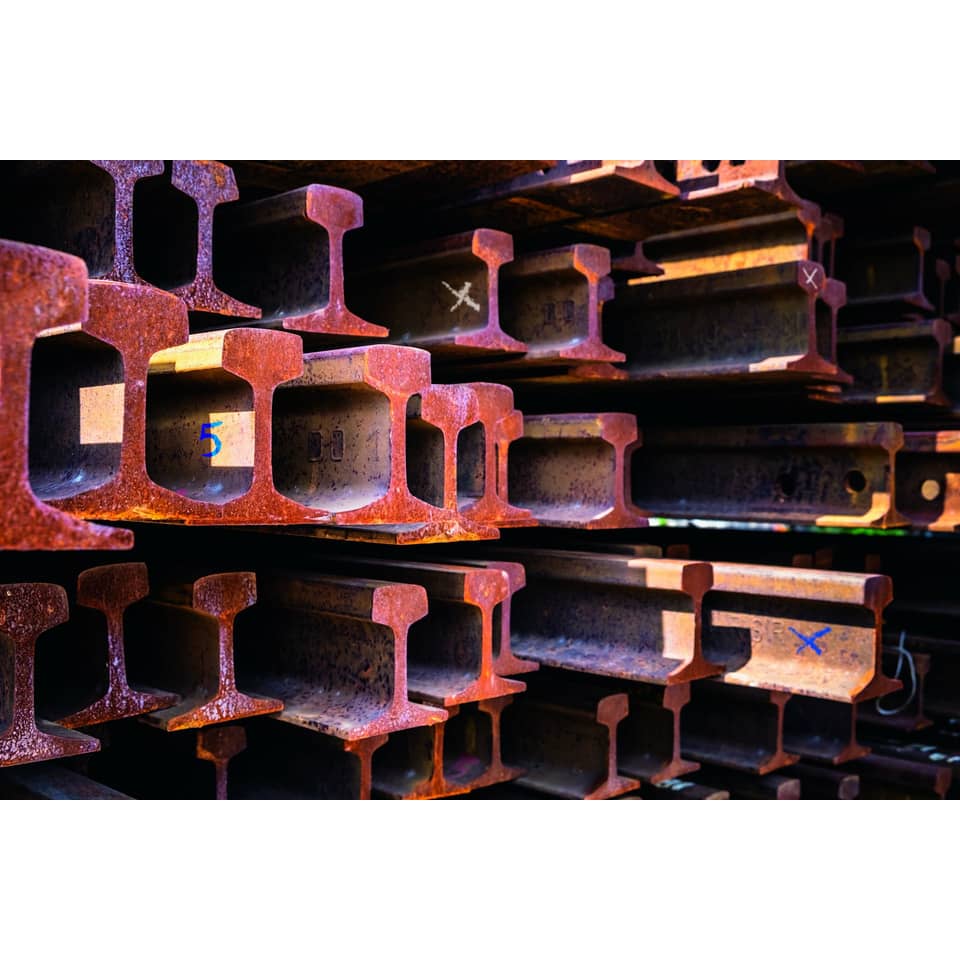 Stahlträger, I-Beam, Schwarzrot, Rost, Lagerung
