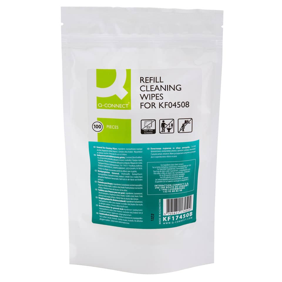 Refill wipes, Cleaning wipes, KF04508, 100 pieces, Bag packaging