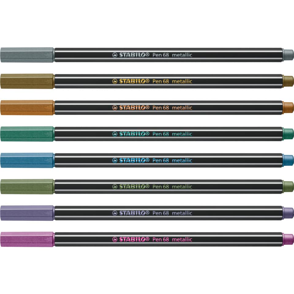 Stabilo, Pen 68, metallisch, Kugelschreiber, Buntstift-Set