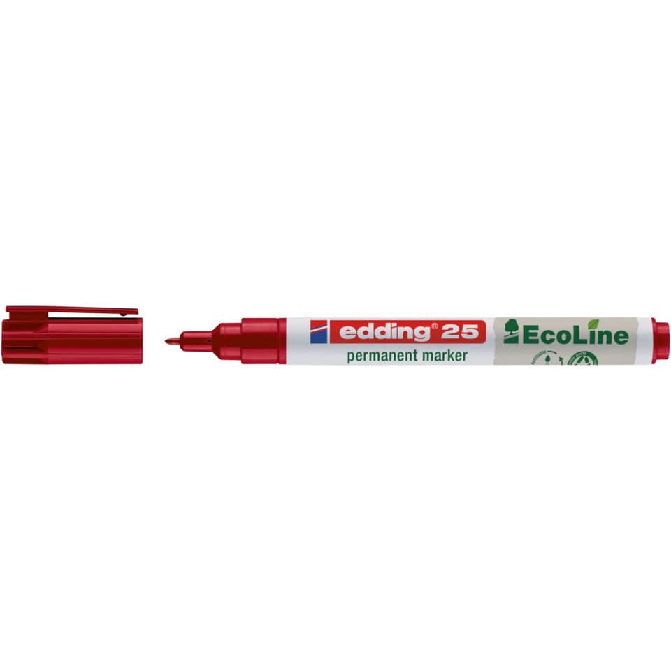 Permanentmarker e25 EcoLine, Rundspitze, nachfüllbar, 1mm, rot EDDING 4-25002