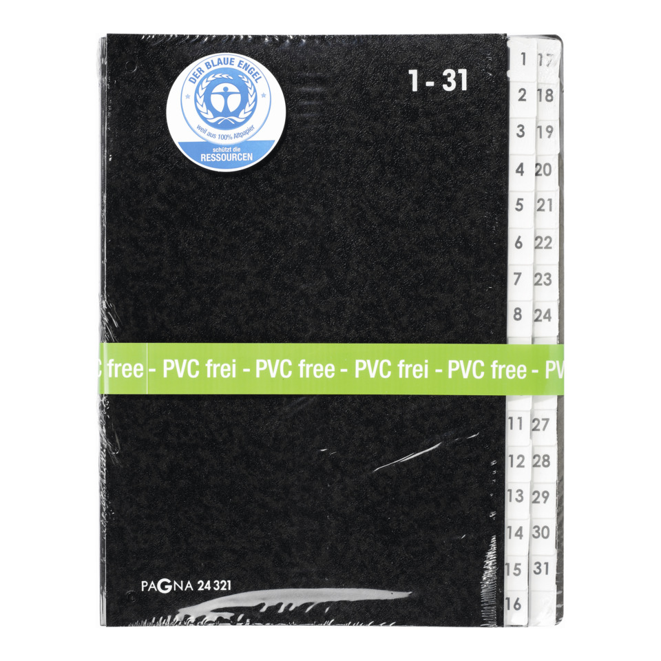Notizbuch, Schwarz, Gummiband, PVC frei, Kalenderr**