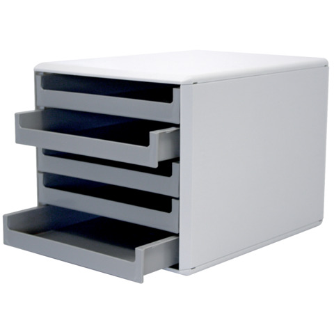 Schubladenbox 5 Laden hellgrau/dunkelgrau M+M 30050910