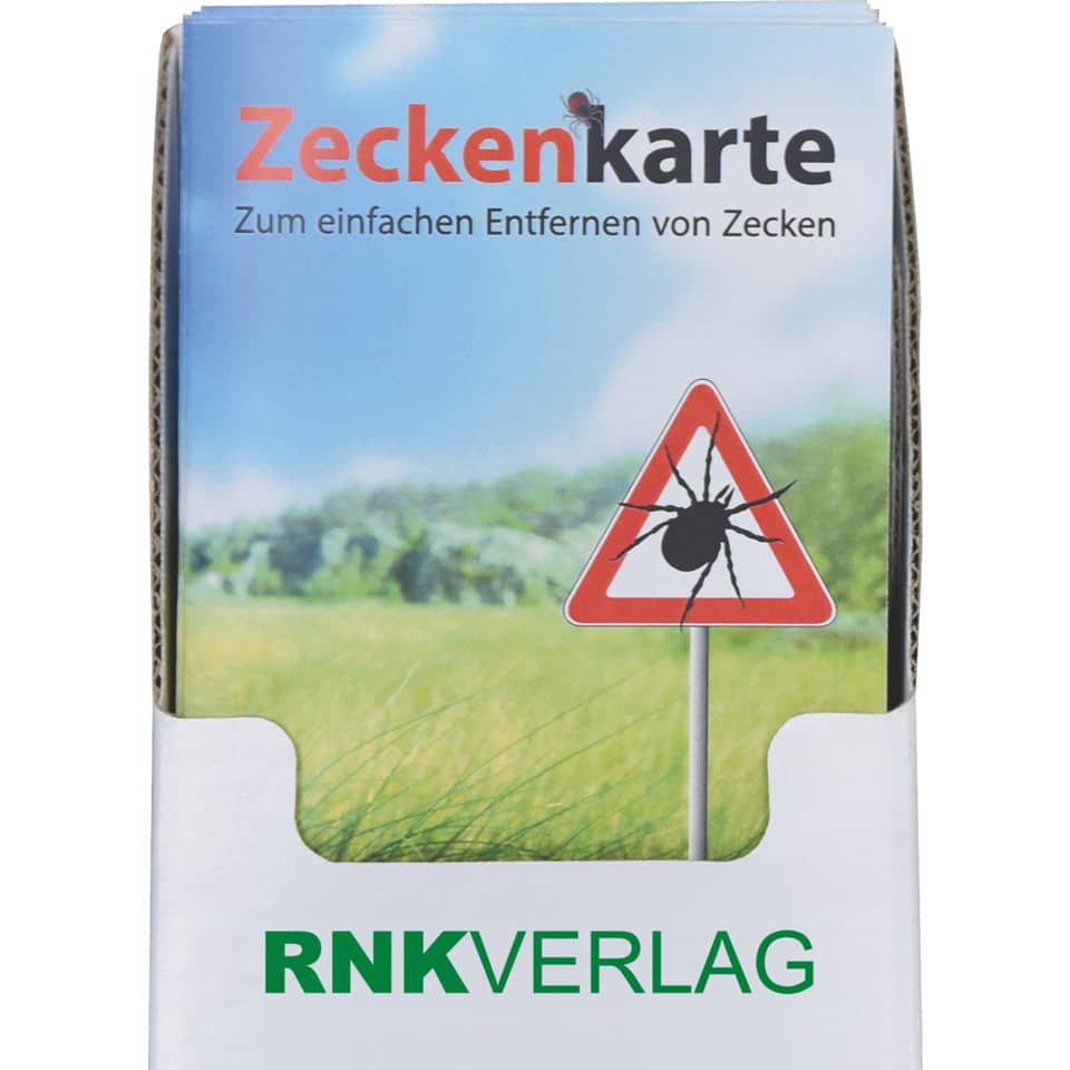Zeckenkarte, Zeckenwarnschild, Warnschild, Insektenwarnzeichen, RNK Verlag