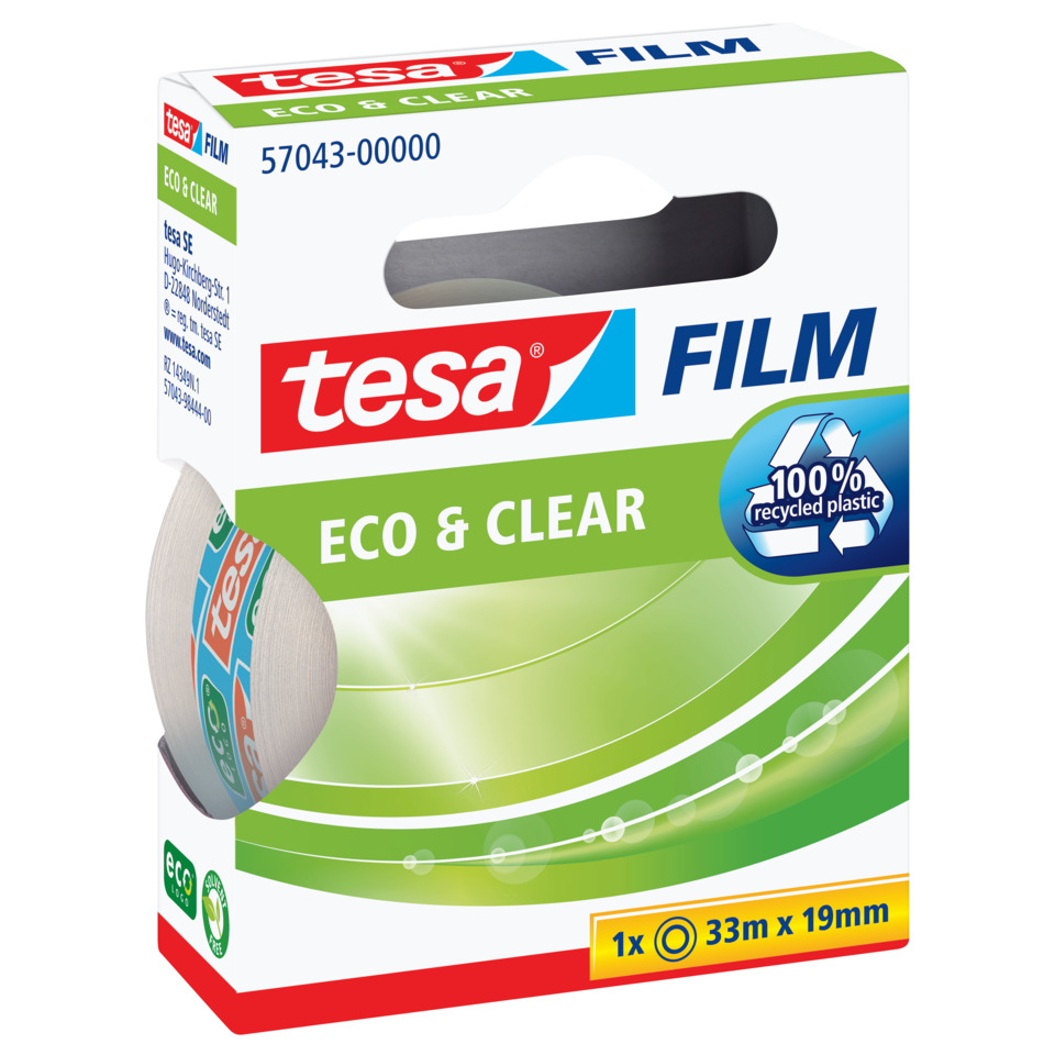 Tape, Filmmaterial, Eco & Clear, Recycling, 33m x 19mm