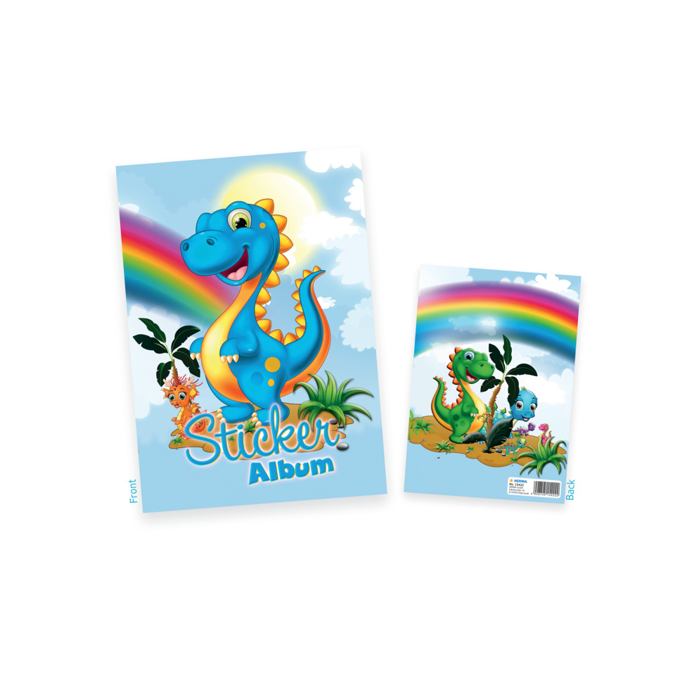 Dinosaurier, Stickeralbum, Bunt, Comicstil, Regenbogen