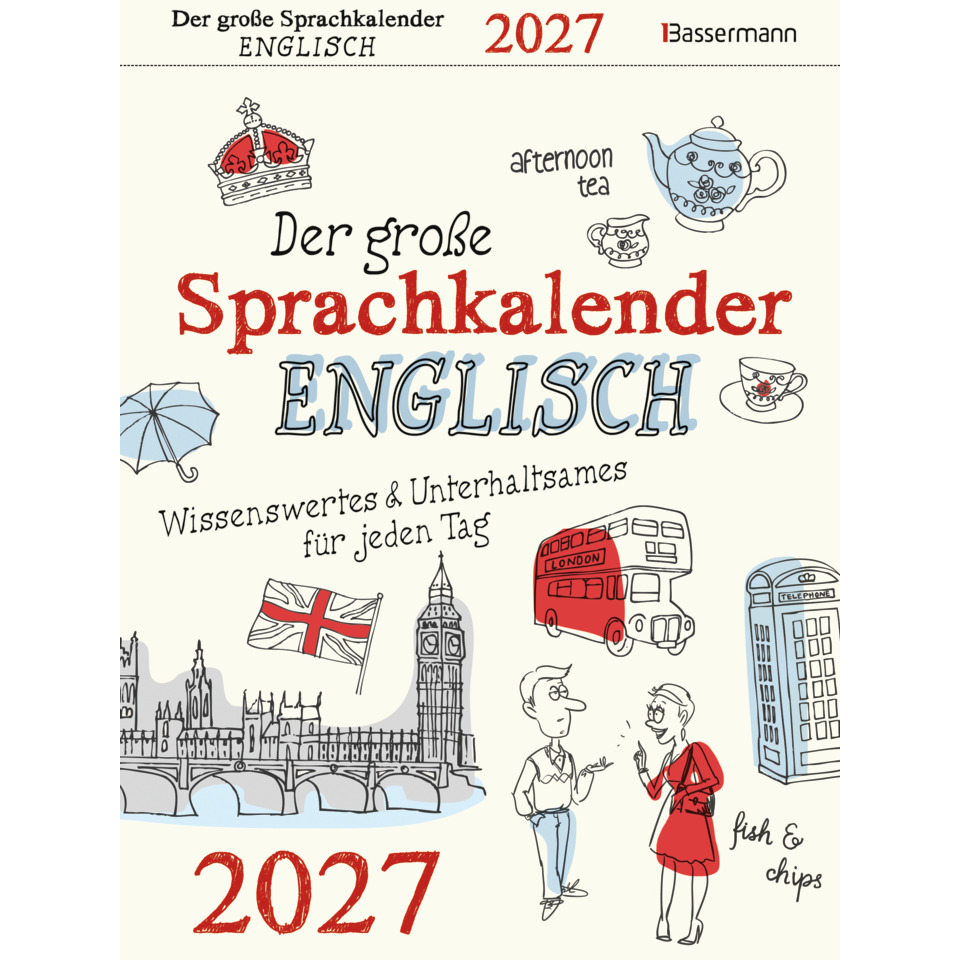Sprachkalender, Englisch, Jahr 2027, UK-Flagge, London