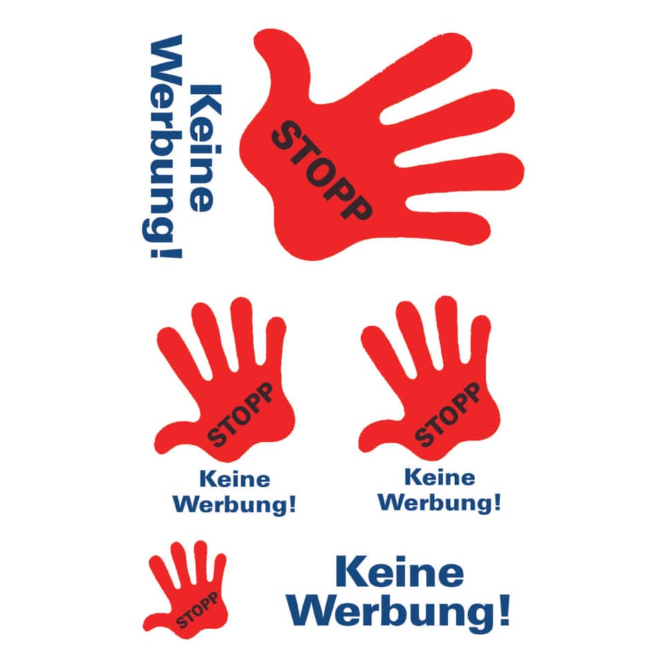 Handabdruck, Stopp, Keine Werbung, Hinweis, Plakat