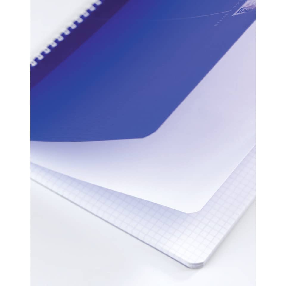 notebook, spiral notebook, blue cover, white pages, grid notebook