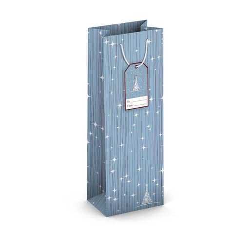 Weihnachts-Flaschentragetasche Baum, 36 x 12,6 x 8,9 cm, hellblau  224-519 TB