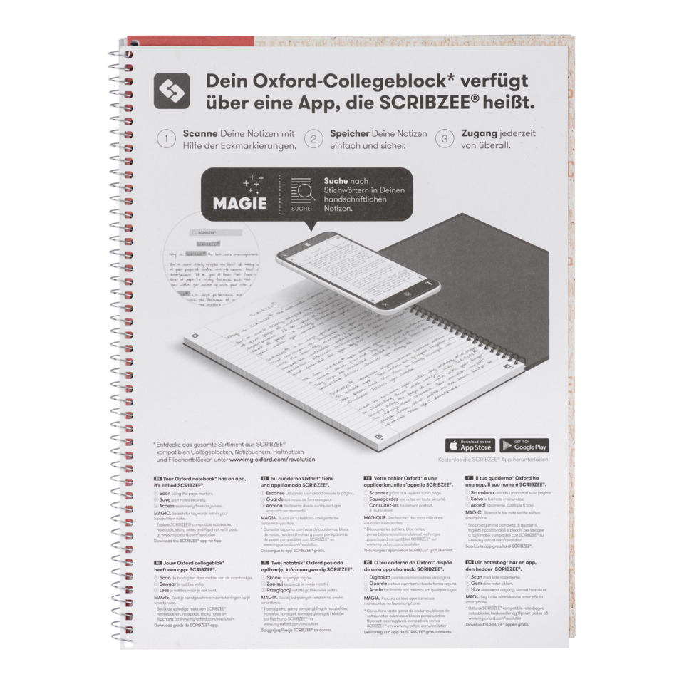 Spiralblock, Notizblock, Notizbuch, Collegeblock, Scribzee