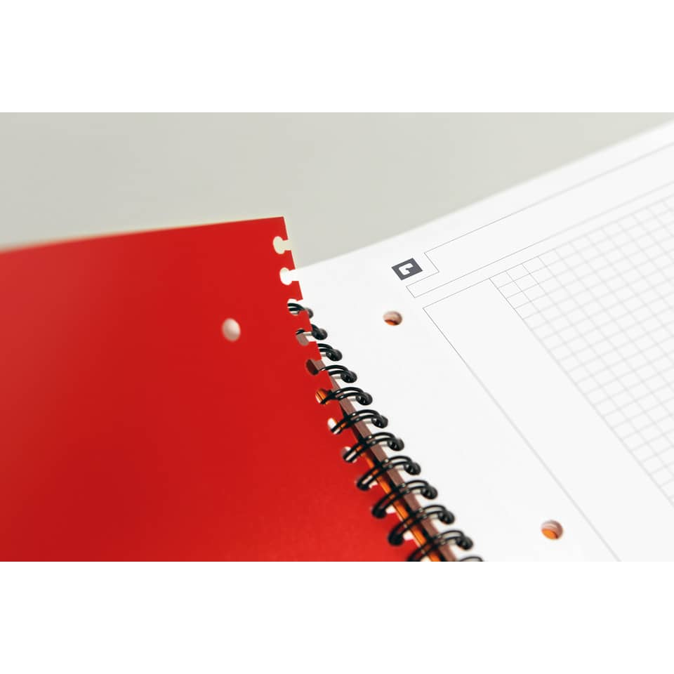 Notizbuch, Spiralbindung, Rot, Pappe, Linierung