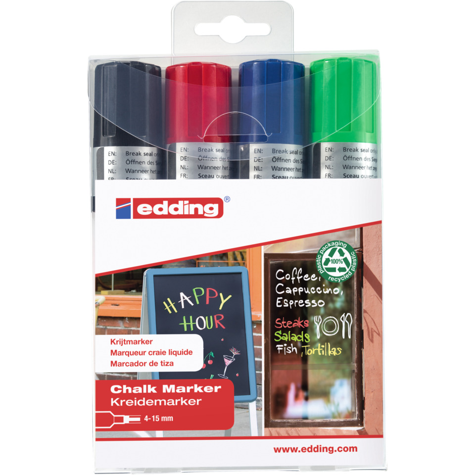 Kreidemarker, 4-15 mm, Markerset, Tafelmarker, Edging-Verpackung