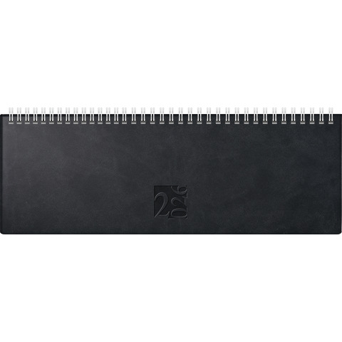 Tischkalender 2026 quer, 30,7 x 10,5 cm, 1W/2S, Kunstleder, schwarz RIDO 70-31 702 906