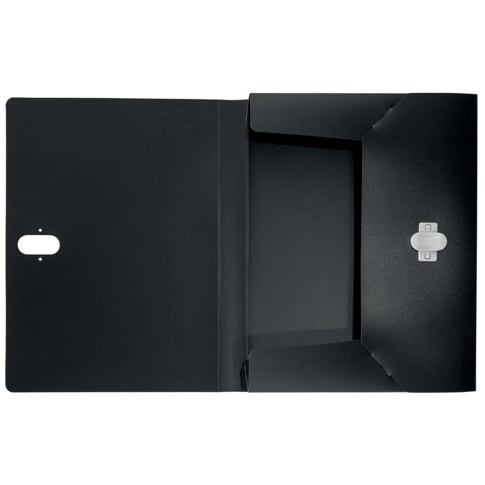 blacker Ordner, Präsentationsordner, Kartenfach?, Schwarz, Klappe/Schiebeverschluss