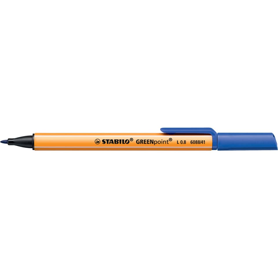 Marker, Permanent marker, Orange body, Fine tip, Cap blue