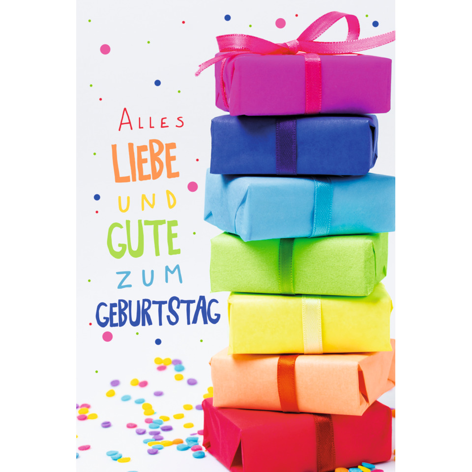 Geschenke, Geschenkboxen, Bunte Geschenke, Röhrchenband, Geburtstag