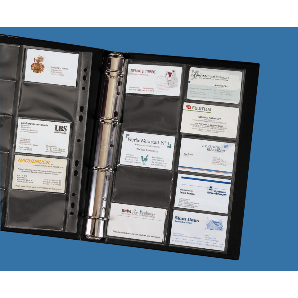 Visitenkarten Ordner, Kartenhalter, Binder, Geschäftskontakte, Visitenkarten